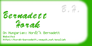 bernadett horak business card